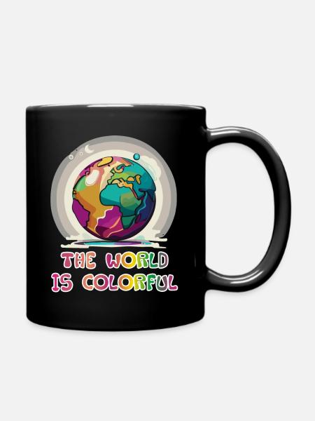 The world is colorful - Full Colour Mug - black