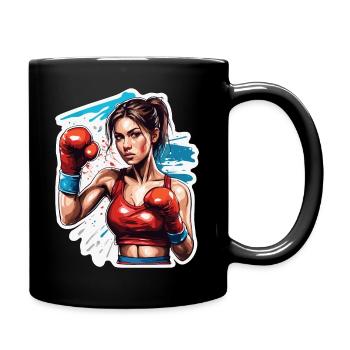 Boxer / Sport / Fight / Arena / Boxing Ring / Fists - Full Colour Mug - black - Right