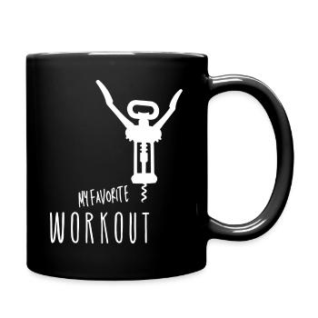 My Favorit Workout / Korkenzieher - Tasse einfarbig - Schwarz - Rechts