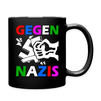 Gegen nazis faust - Tasse einfarbig - Schwarz - Rechts