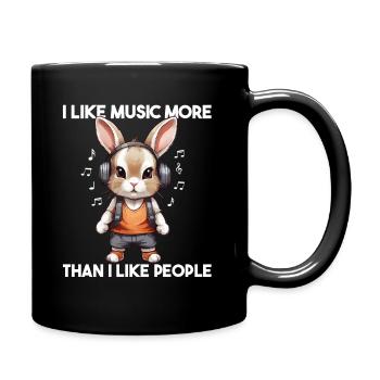 I Like Music More Than I Like People - Tasse einfarbig - Schwarz - Rechts