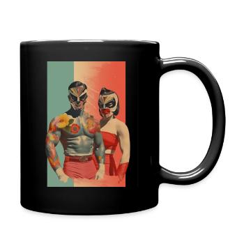 Sei mein Wrestling-Valentinstag - Tasse einfarbig - Schwarz - Rechts