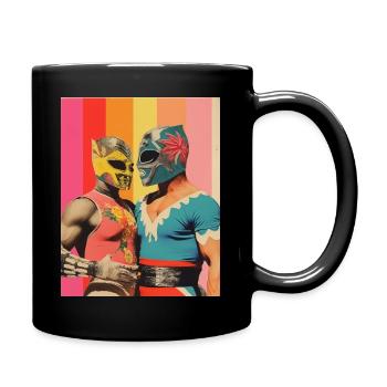 Be my Wrestling Valentine (schwule Version) - Tasse einfarbig - Schwarz - Rechts