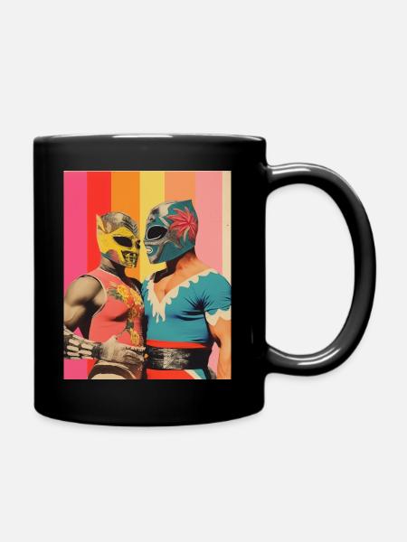 Be my Wrestling Valentine (version gay) - Mug uni - noir