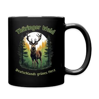 Cerf au cœur vert de Thuringe-Allemagne - Mug uni - noir - Droite