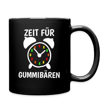 Zeit für Gummibären! Gummibär Uhr Süßigkeit - Tasse einfarbig - Schwarz - Rechts