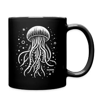 Qualle - Tasse einfarbig - Schwarz - Rechts