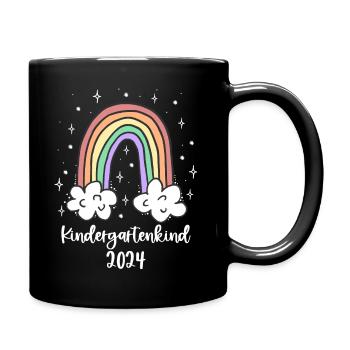 Kindergartenkind 2024 Regenbogen Bunt Kindergarten - Tasse einfarbig - Schwarz - Rechts