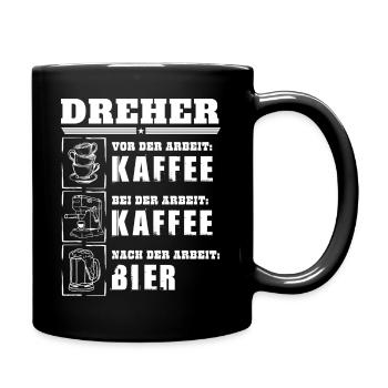 My daily routine as a lathe operator - Full Colour Mug - black - Right