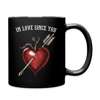 Cooles Herz-Pfeil Shirt: Valentinstag-Hit für Ihn - Tasse einfarbig - Schwarz - Rechts