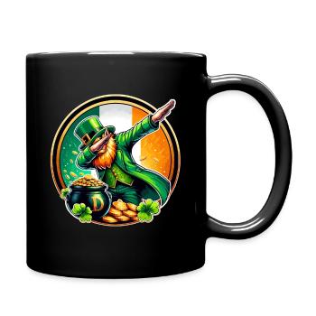 Irischer Glückskobold: Dab & Gold - st. Patriks - Tasse einfarbig - Schwarz - Rechts