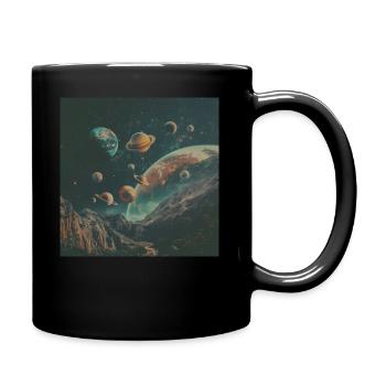 Sonnensystem - Tasse einfarbig - Schwarz - Rechts