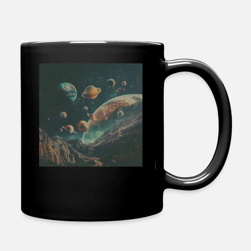 Sonnensystem - Tasse einfarbig - Schwarz