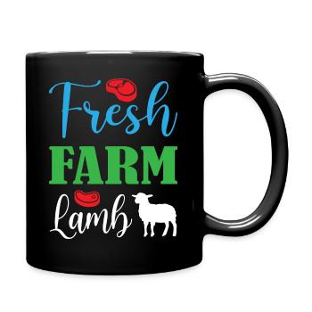 Agneau fermier frais - Mug uni - noir - Droite