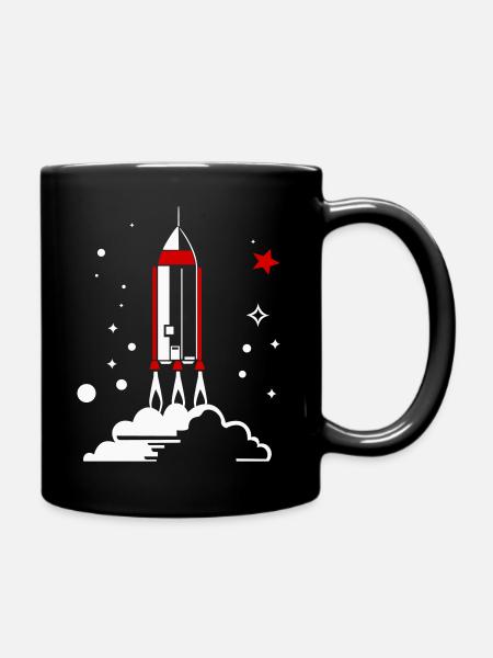 Vector Rocket - Tasse einfarbig - Schwarz