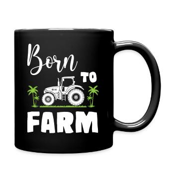 Born To Farm - Tasse einfarbig - Schwarz - Rechts