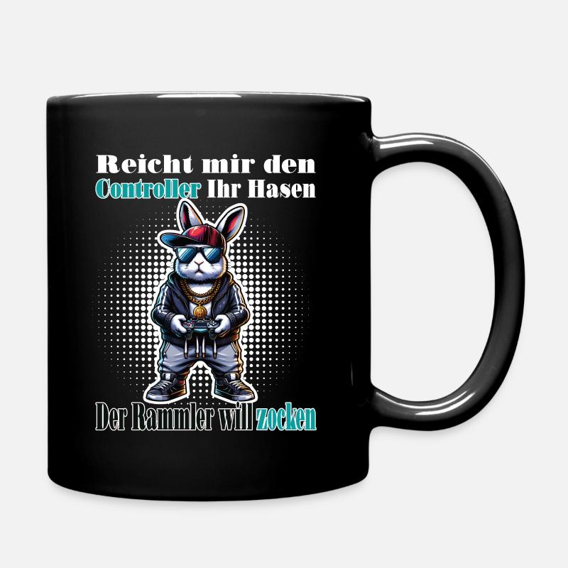 Reicht mit den Controller Hase zocken - Tasse einfarbig - Schwarz