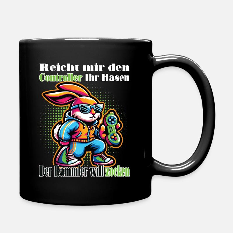 Reicht mit den Controller Hase zocken - Tasse einfarbig - Schwarz