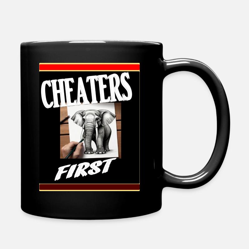 Cheaters first. - Full Colour Mug - black