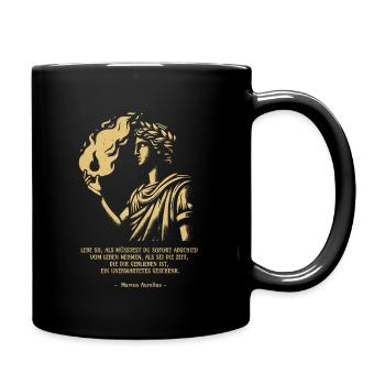 Marcus Aurelius - Zitat - Tasse einfarbig - Schwarz - Rechts