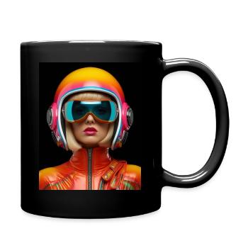 Regenbogenhelm aus den 60er Jahren - Tasse einfarbig - Schwarz - Rechts