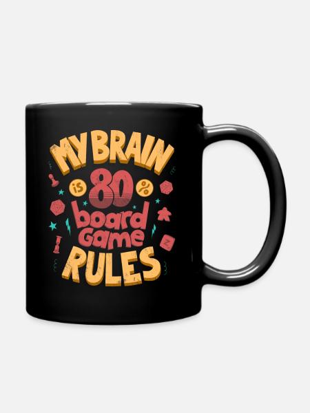 Mon cerveau est à 80% des règles du jeu de société - Mug uni - noir