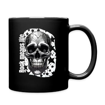 Rock means life skull - Full Colour Mug - black - Right
