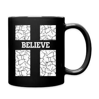 Believe Cross Jesus Christ Faith Christian Lover - Full Colour Mug - black - Right