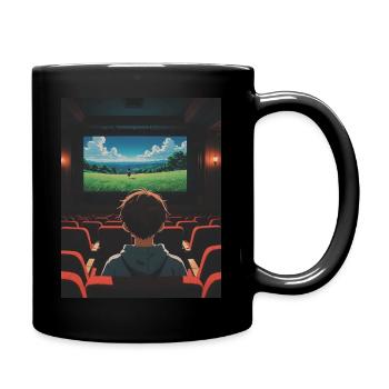 Lofi Kino Boy - Tasse einfarbig - Schwarz - Rechts
