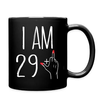 I AM 29 + 1 cadeau femme 29 ans anniversaire - Mug uni - noir - Droite