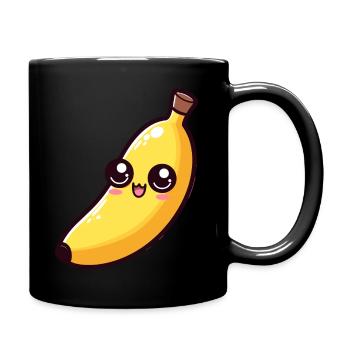 Süße kawaii banane anime - Tasse einfarbig - Schwarz - Rechts