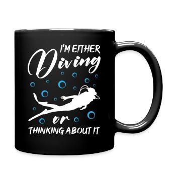 I m Either Diving Or Thinking About It - Full Colour Mug - black - Right