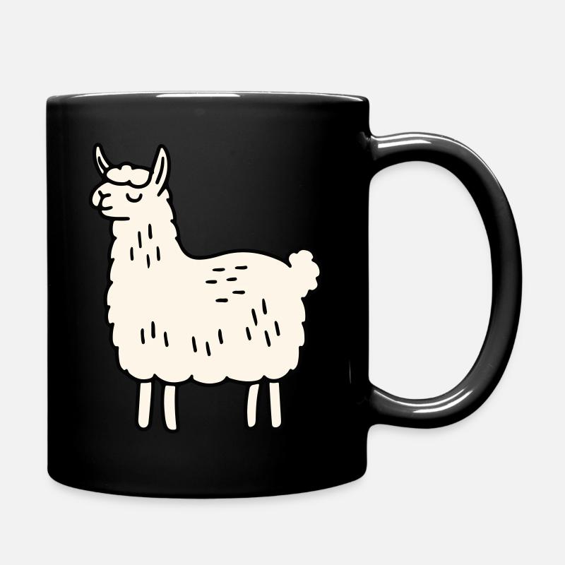 Entzückendes Cartoon-Lama-Design - Tasse einfarbig - Schwarz