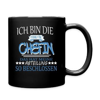 Chefin Sprüche Vorgesetzte Büro Teamleiterin Firma - Tasse einfarbig - Schwarz - Rechts