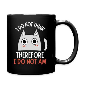 I Do Not Think I Do Not Am Cat Meme Kitten Art - Full Colour Mug - black - Right