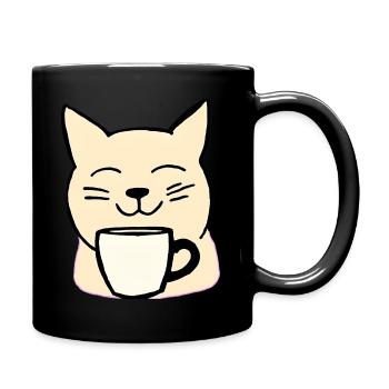 Eine katzenhaft gute Tasse Kaffee - Tasse einfarbig - Schwarz - Rechts