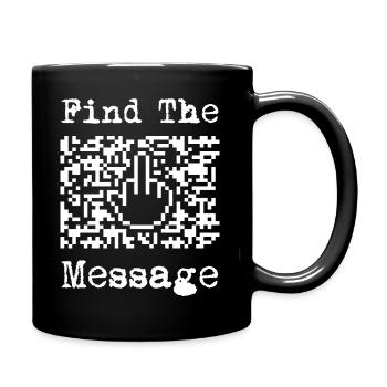Find the message - the middle finger - Full Colour Mug - black - Right