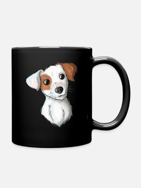 Jack Russell Pattern 7 - Tasse einfarbig - Schwarz