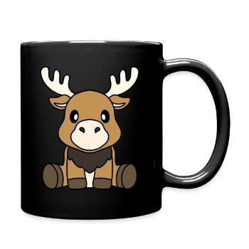 cute moose baby - Full Colour Mug - black - Right