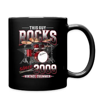 2009 Vintage Drum Drummer Birthday - Full Colour Mug - black - Right