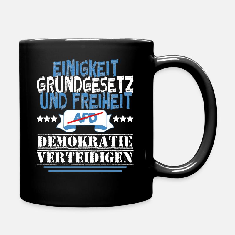 AfD stoppen gegen rechts Demokratie verteidigen - Tasse einfarbig - Schwarz