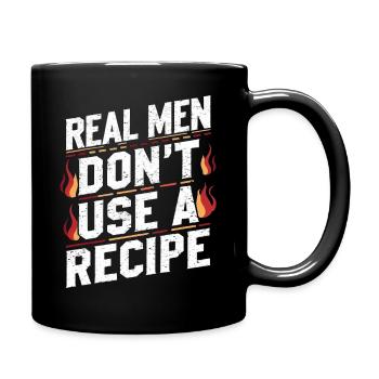 Real Men Don't Use A Recipe - Full Colour Mug - black - Right
