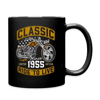 1955 Jahrgang Motorrrad Biker Motorradfahrer - Tasse einfarbig - Schwarz - Rechts