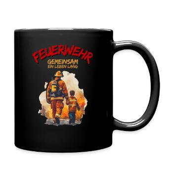 Feuerwehr Gemeinsam ein Leben Lang Vater und Sohn - Tasse einfarbig - Schwarz - Rechts
