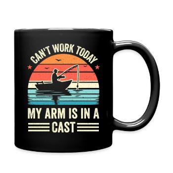 Retro Lustiges Angel-Wortspiel für Angler oder Fischer - Tasse einfarbig - Schwarz - Rechts