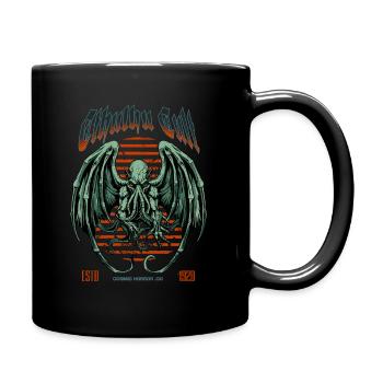 Grüner Kaiju - Cthulhu Kult Lovecraft Necronomicon - Tasse einfarbig - Schwarz - Rechts