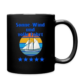 Segeln ist wunderbar - Tasse einfarbig - Schwarz - Rechts