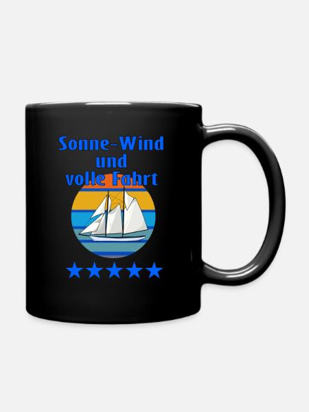 Segeln ist wunderbar - Tasse einfarbig - Schwarz