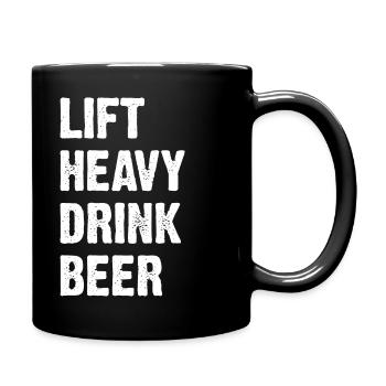 Lift Heavy Drink Beer - Full Colour Mug - black - Right