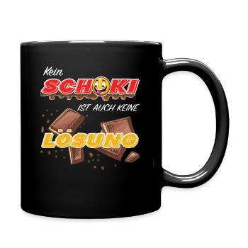 Kein Schoki ist auch keine Lösung Schokolade - Tasse einfarbig - Schwarz - Rechts